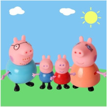 4 stuks Peppa Pig Speelgoed Familie Actiefiguren Speelgoed Cadeau Papa Mamma Kids Speelset Cadeau