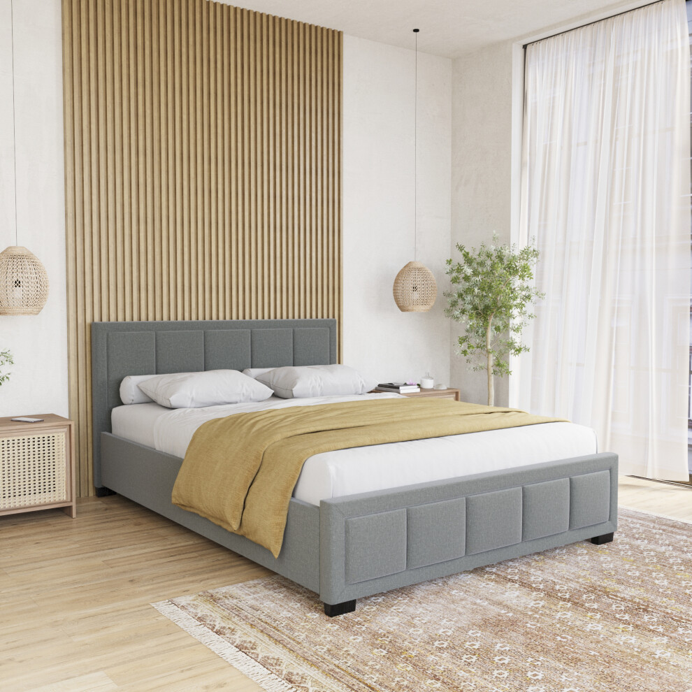 (Double, Light Grey) Vida Designs Vanita Modern Fabric Bed