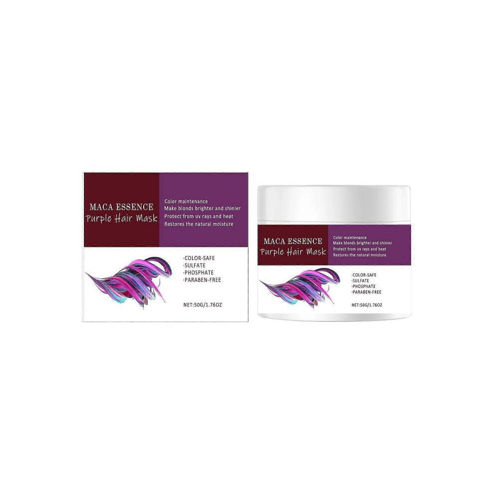 Purple (2Pcs) Hair Mask, Maca Deep Repair Collagen Hair Mask For Dry, Damaged Hair, Nourishing And Brightening Hair, Keratin Straightening For Deep Re