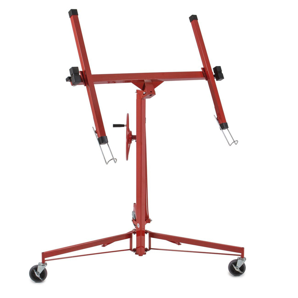 16ft Coated Mobile Drywall Hoist Heavy Duty Plasterboard Lifter with Caster Panel Sheet Lift