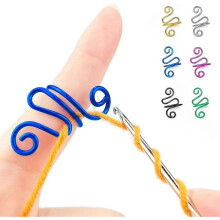 Handmade Crochet Tension Ring, Knitting Crochet Loop Ring Yarn Guide Finger Holder, Crochet Gifts for Crocheters Knitters - 6pcs