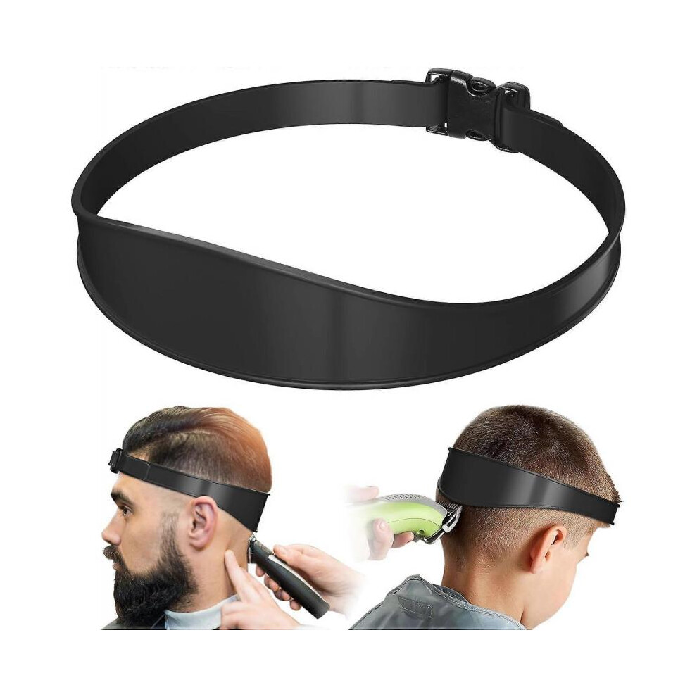 (black) Neckline Shaving Template Hair Trimming Guide, Adjustable Neckline Contour Shaving Template and Hair Trim Aid, DIY Self Haircut Band