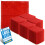 50x Microfibre Cleaning Cloths 40x40 cm Drying Window Car Kitchen Red 8