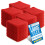50x Microfibre Cleaning Cloths 40x40 cm Drying Window Car Kitchen Red 1