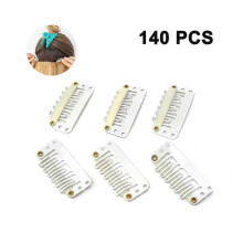 140 Piece Clips Wigs Clips U Shape Snap Clips Iron Metal Replacement Hair Clips Comb Clips for Extensions Wigs-Beige