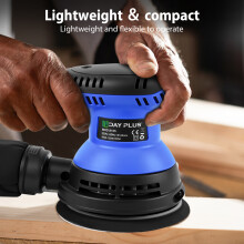 Professional 5Inch Random Orbit Sander Blue & Black 300W Power with 6 Speed Adjustment 4000-10700 RPM