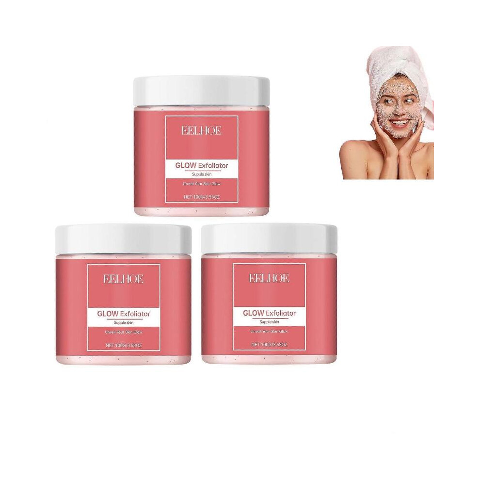(3pcs) Face Glow Exfoliator, Exfoliating Scrub for Face, Sugar Facial Scrub, Organic Face & Body Scrub for Smoother Skin