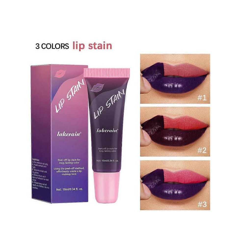 Pink Peel Off Lip Tint Stain Set, 3Pcs Rose Hot Velvet Matte Tattoo Lipstick, Long Lasting Waterproof Smudge Proof Nonstick Highly Pigmented Tinted Li