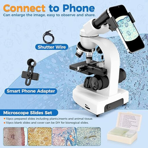 MAXLAPTER Binocular Compound Microscope, 40X-1000X Magnification Professional Microscope Kit for Adults, Students 2