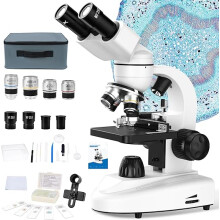 MAXLAPTER Binocular Compound Microscope, 40X-1000X Magnification Professional Microscope Kit for Adults, Students