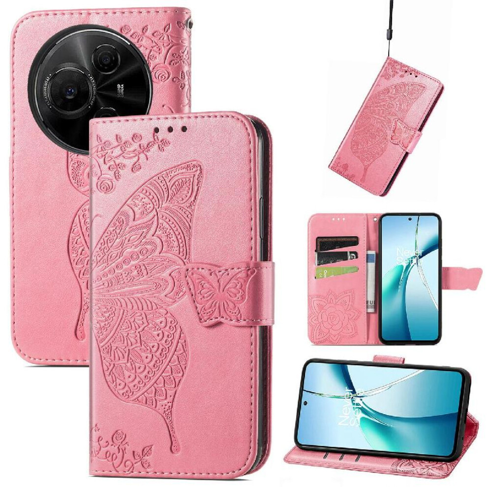 (Pink) Flip Case For Tcl 60 Nxtpaper 4G Butterfly Wing Multi-Color Business Wallet Pink 764563478040