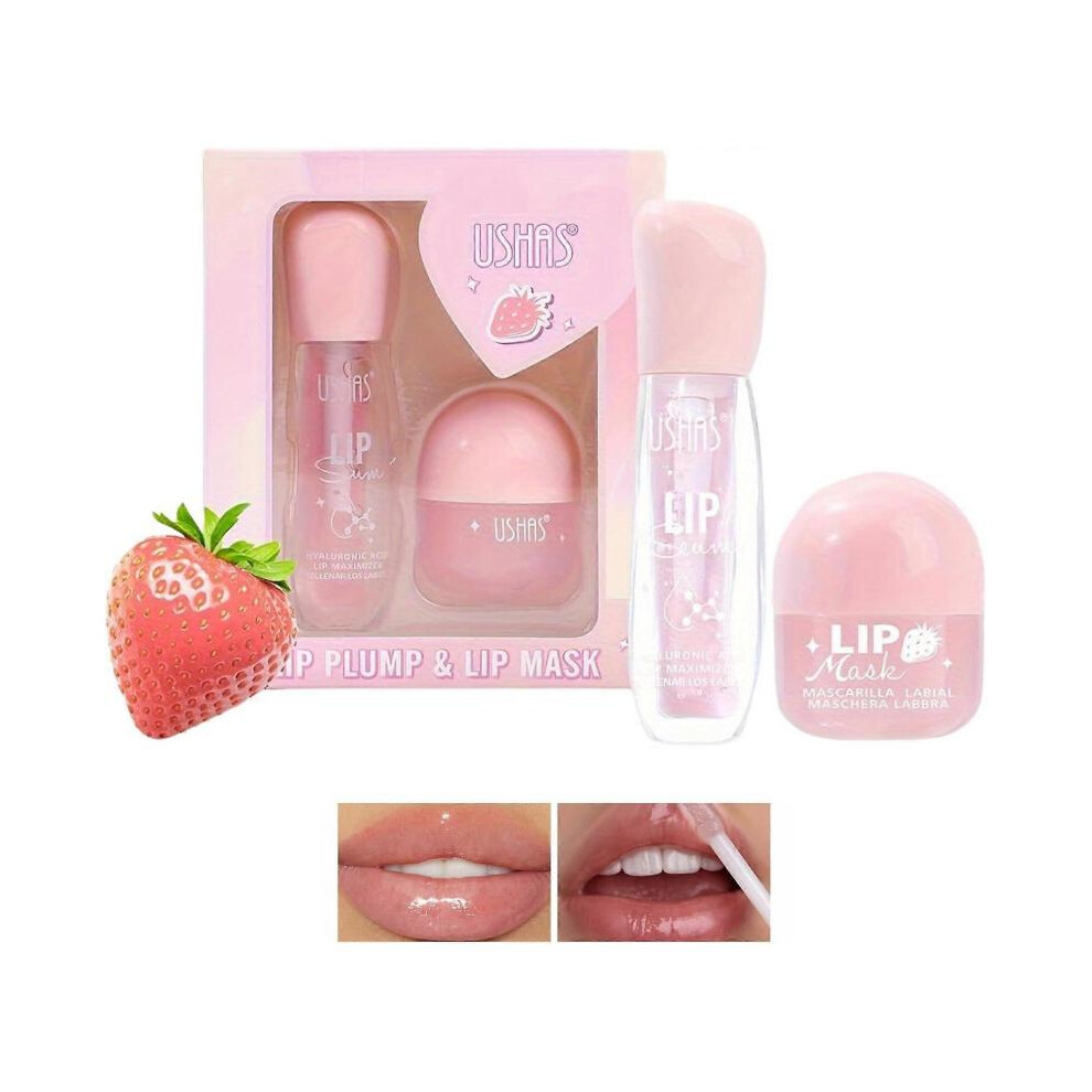 (3Pcs) Lip Balm Set Lip Plumper, Strawberry Hydrating Lip Mask Set, Clear Lip Oil Moisturize Lip balm Set, Fade Lip Lines, Non-sticky