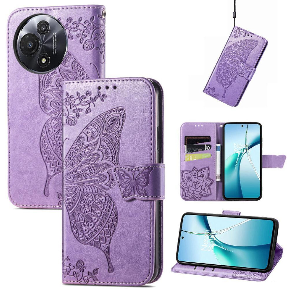 ( Violet) Flip Case For Tcl 60 Business Wallet Multi-Color Butterfly Wing Light 764563478200
