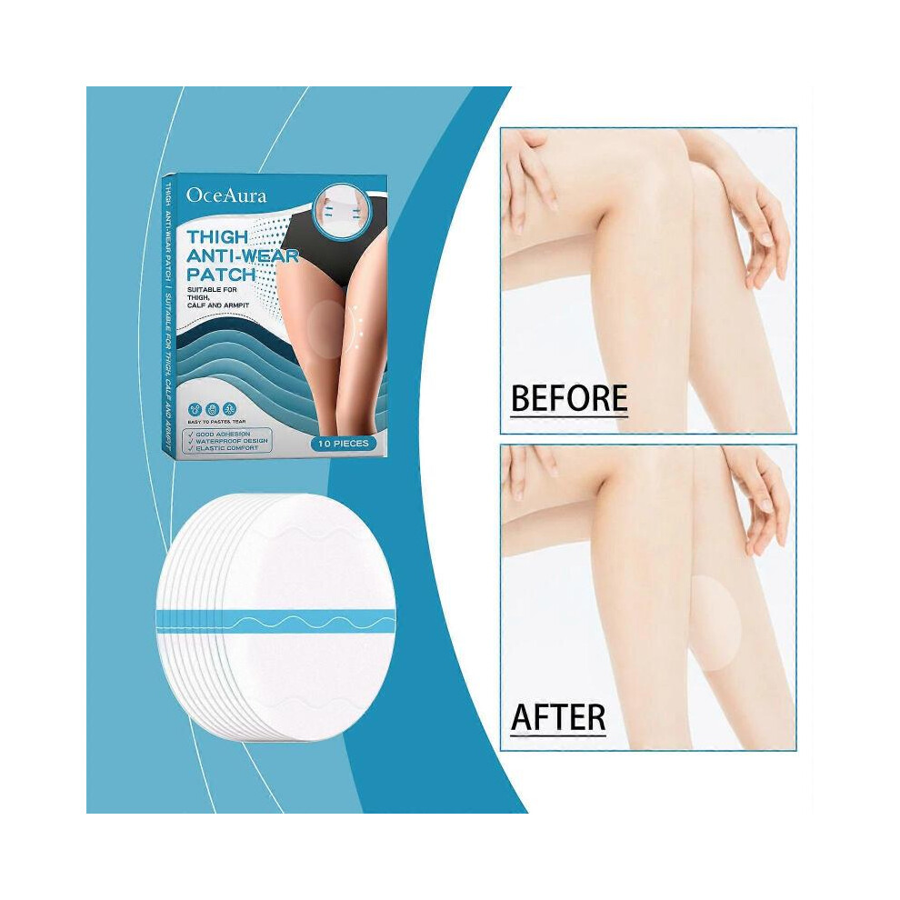 (1 Box - 10Pcs) Clear Thigh Inner Anti Chafing Sticker Paste Waterproof Self Adhesive, Thigh Anti-Wear Patch For Thigh, Calf And Armpt 5004229874935