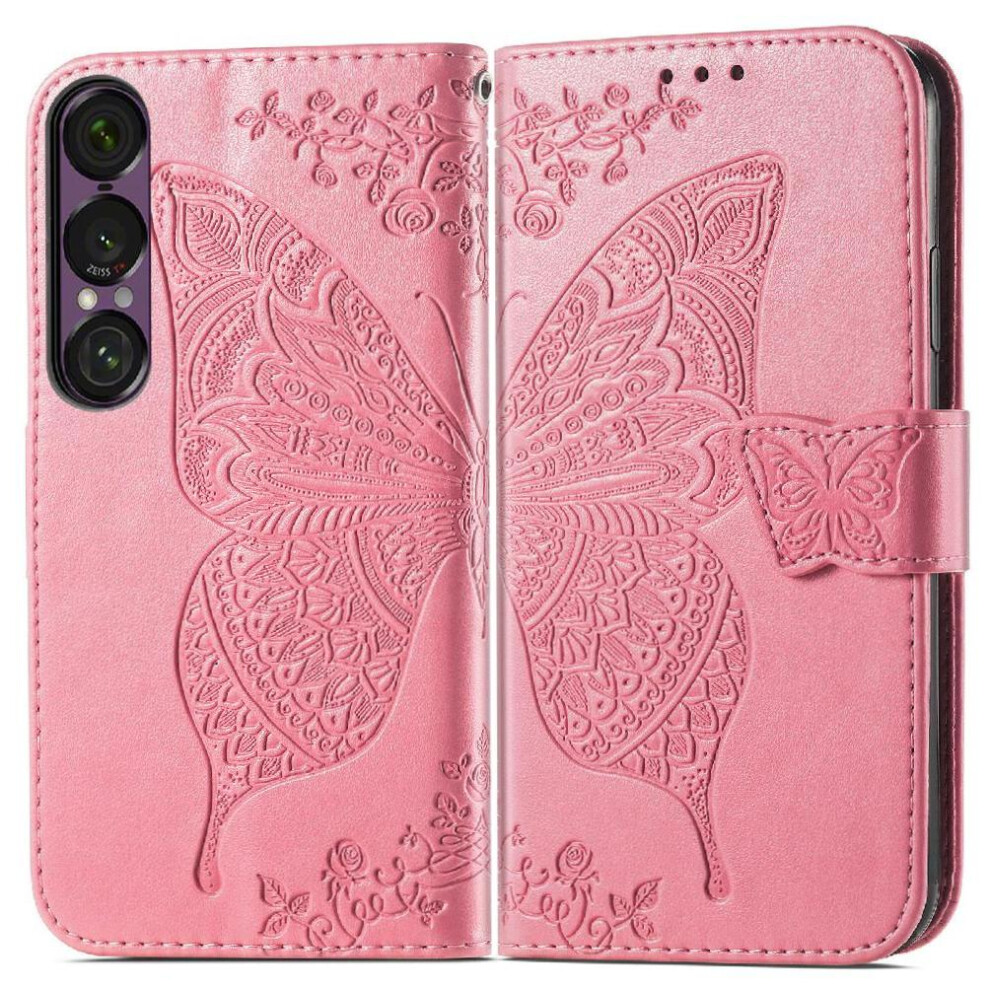 (Pink) Flip Case For Sony Xperia 1 Vii Multi-Color Wallet Wing Business Butterfly Pink 764563478309