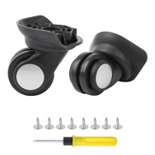 BQLZR Bagagehjul Svart Plast Vnster & Hger Svngbart Bagagevska Hjul med 4 hl Hlavstnd: 3,3 cm (1,30 tum) 360 graders rotation