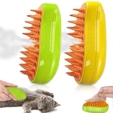 3 in 1 Steamy Cat Brush, 2024 New Cat Steamy Brush, Multifunctional Steam Brush, 2Pcs Self Cleaning Steamy Cat Brush for Long and Short Hair
