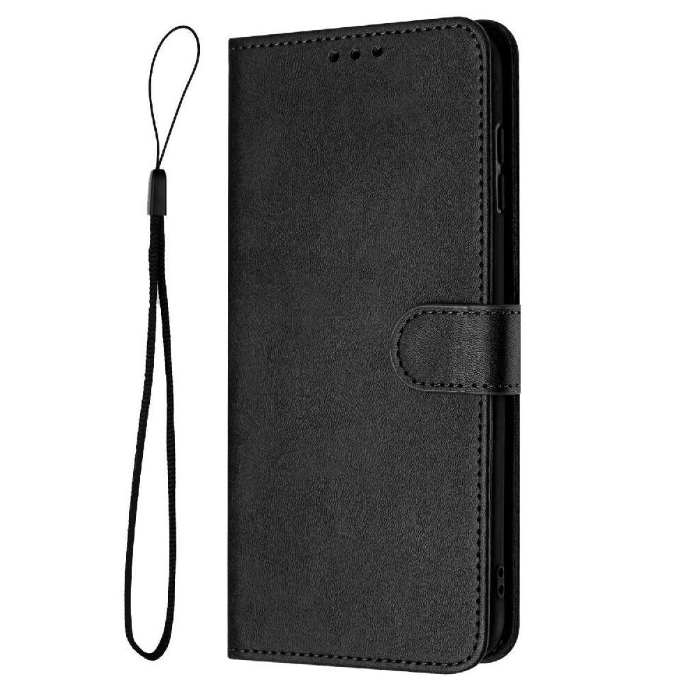 Photos - Case  Flip  for Motorola Edge 5g  with Card Slot Kickstand with Buckle Pure Colour Pu Leather 2025(Black)
