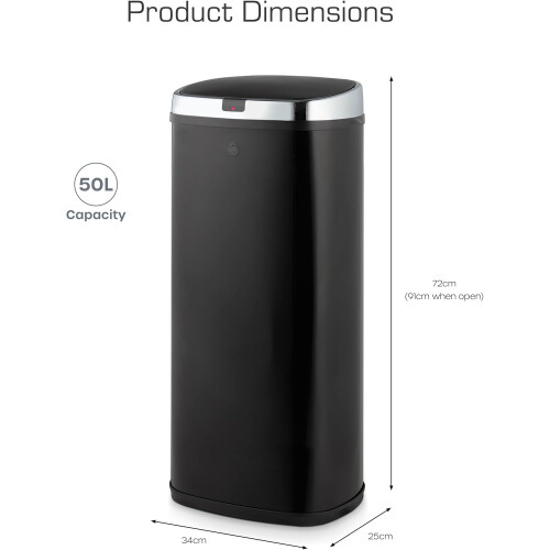 Swan Swan Townhouse Square Sensor Bin with Hands-Free Opening Motion Sensor 1