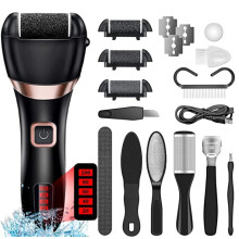 (Black Set) Electric Foot File Hard Dead Skin Callus Remover Pedicure Foot Care Tool UK