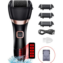 (Black with Storage Bag) Electric Foot File Hard Dead Skin Callus Remover Pedicure Foot Care Tool UK