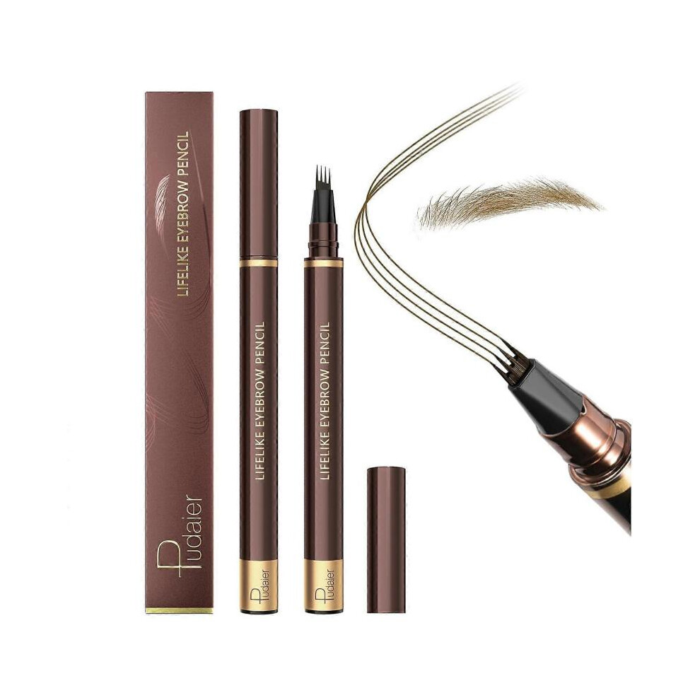 Black,Brown (Black Brown) Eyebrow Pencil, 2Pcs Waterproof Microblading Eyebrow Pens, 4 Tip Precise Eye Brow Makeup Pen For Women To Effortlessly Create Natural Br