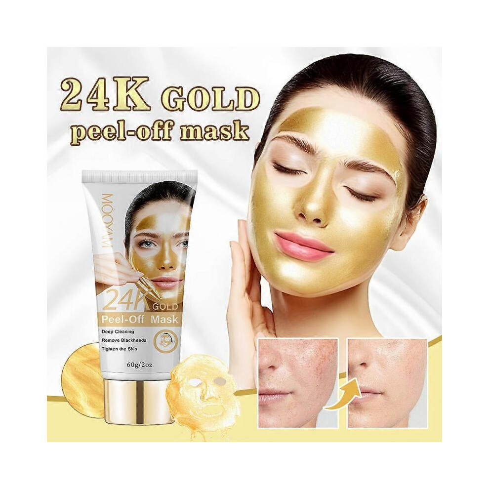 Gold (1Pcs) 24K Peel Off Mask, Anti Aging Face Peeling Masks With 24K Facial Mask Wrinkle Lifting Mask For Removes Blackheads