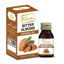 ILHAM Bitter Almond Oil 30mL Pack Of 2 | 100% Pure & Natural Cold Pressed Oil | Skin Repair, Anti-Aging & Hair Nourishment | Moisturizing Body Oil