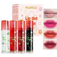 4 Colors Lip Gloss Set, Roll on Lip Gloss, Lip Tint Stain, Lip Tint Blush for Lip & Cheek, Mini Liquid Lipstick Lip Oil, Non-Sticky Lip Oil