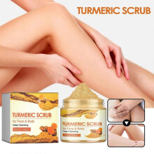 Turmeric Body Scrub, Skin Hydrating Exfoliating Body Scrub, Turmeric Scrub Body Wash Glowing Skin, Gentle Body Peeling Scrub