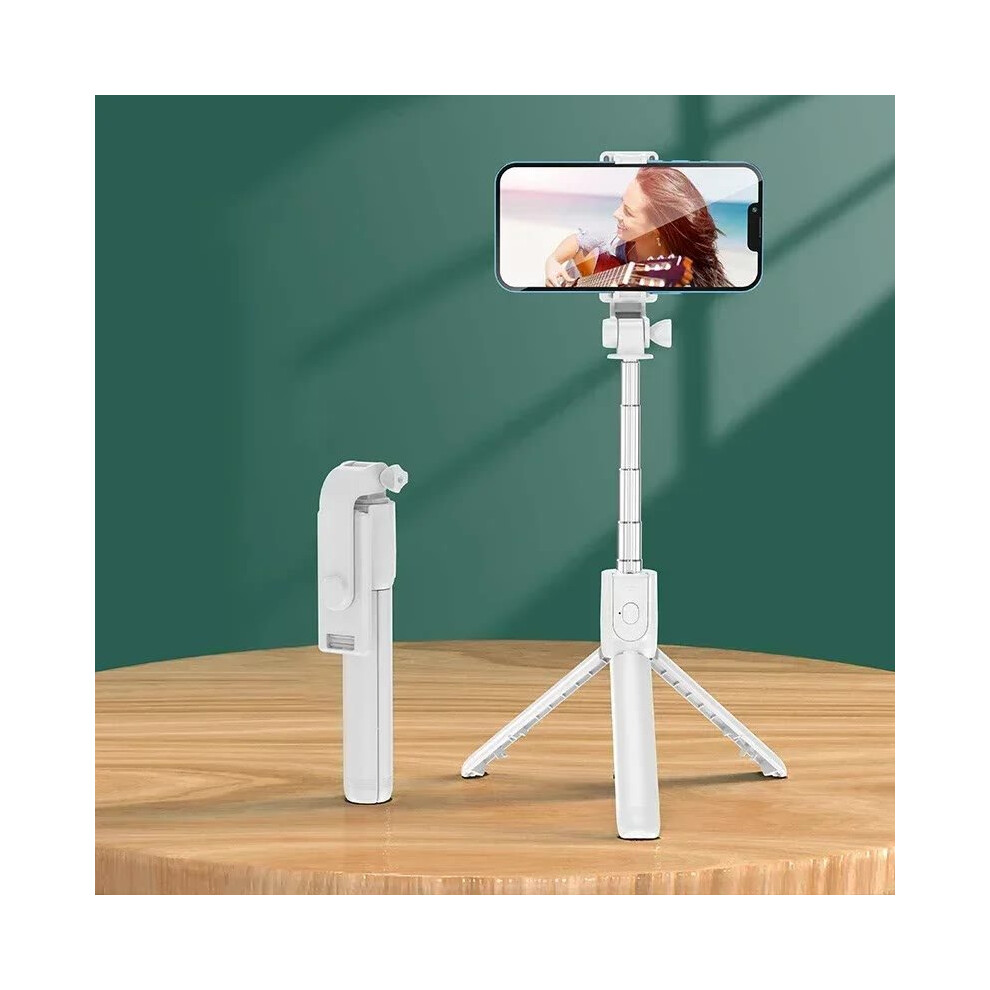 (No White) Selfie Stick Telescopic Travel Handheld Tripod Portable Phone Stand [700Mm] Bluetooth Remote Extendable Phone Tripod Light/White 5303223857105