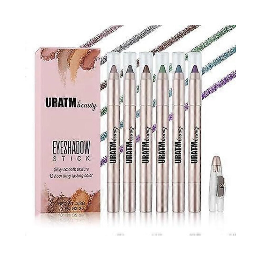 (2pcs) Eyeshadow Pen Set - Waterproof Highly Pigmented Shimmer Eyeshadow Stick - Silky Smooth Texture Does Not Wrinkle Eyeshadow Pen with Pencil Sharp