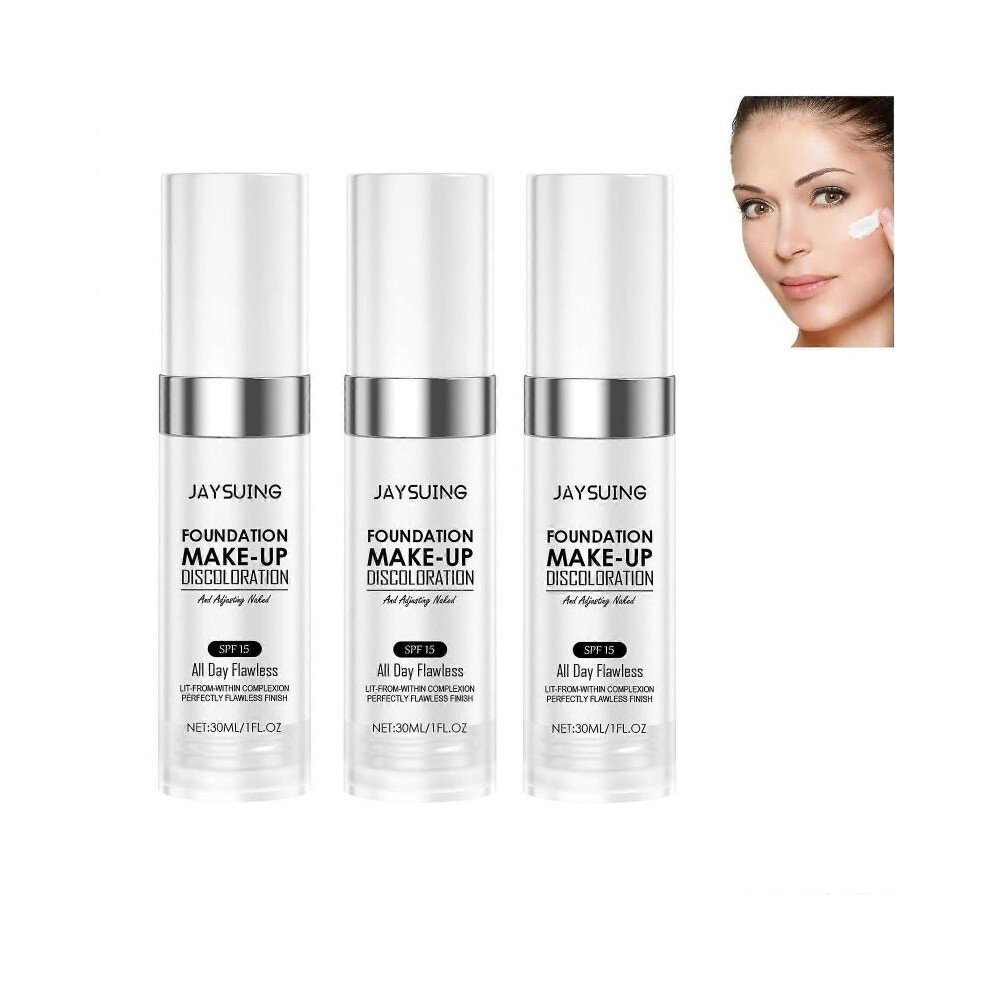 (3Pcs) Colour Changing Mature Skin Foundation, Flawless Color Changing Liquid Foundation, Hydrating Waterproof and Light Long Lasting Foundation