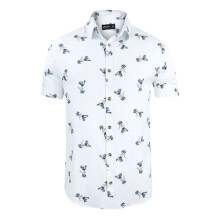 (White (Flower), XL) Mens Hawaiian Shirts Aloha Summer Casual Beach Holiday Viscose Floral New Top