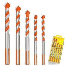 5pcs Tile Drill Set, (6mm 6mm 8mm 10mm 12mm) Masonry Drill Set Tungsten Carbide Tip Drill Bits