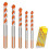 5pcs Tile Drill Set, (6mm 6mm 8mm 10mm 12mm) Masonry Drill Set Tungsten Carbide Tip Drill Bits 1