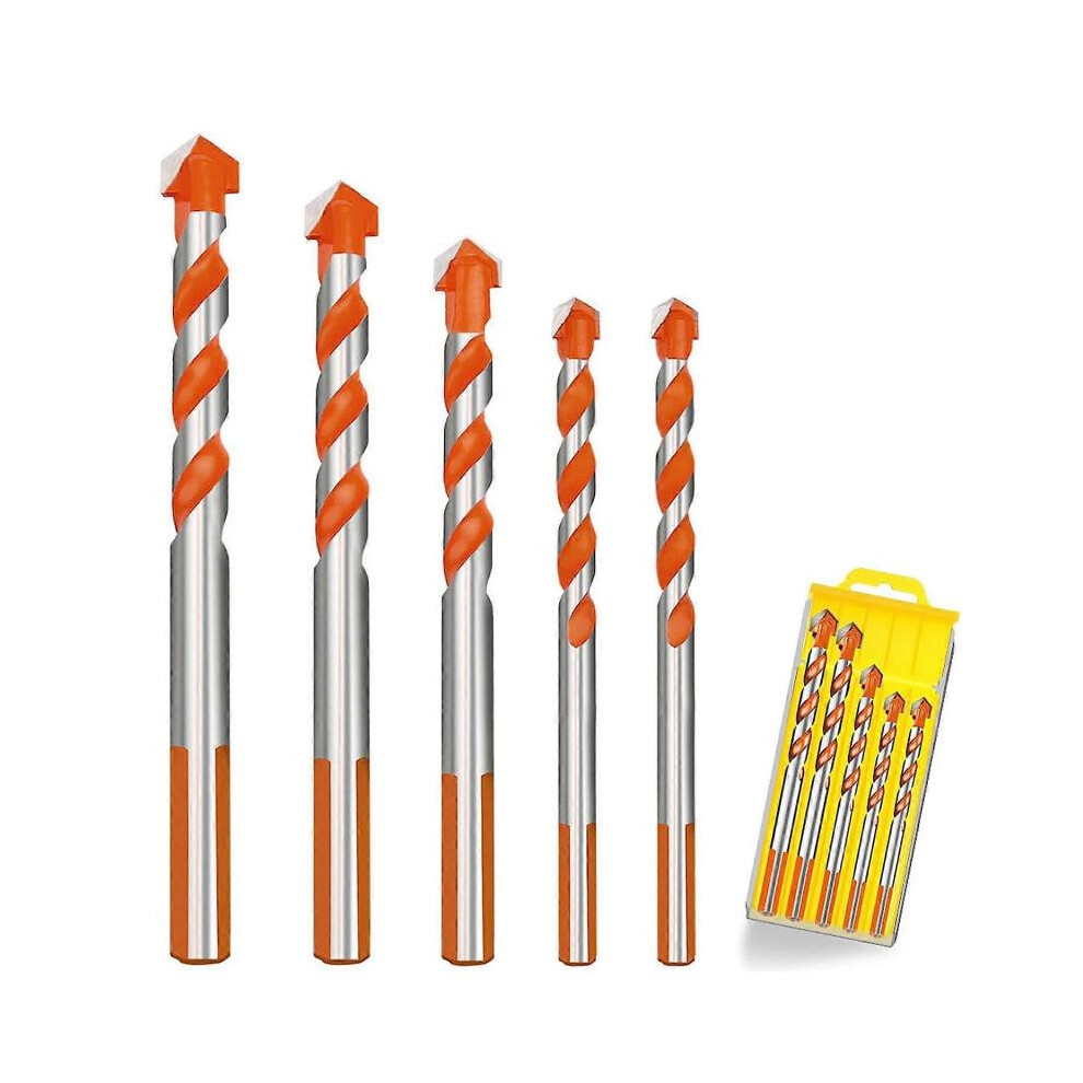5Pcs Tile Drill Set, (6Mm 6Mm 8Mm 10Mm 12Mm) Masonry Drill Set Tungsten Carbide Tip Drill Bits 5004229884743