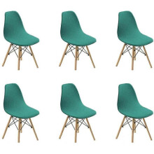 Dining Room Chair Slipcovers Fabric Shell Chair Covers Stretch Chair Protector Decor Slipcovers for Living Dining Room (Blue, 6pcs)