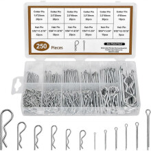 Cotter Pin Set 250 Pieces, Cotter Pins, Different Zinc Plated R Pins Cotter Pin Mounting Spring