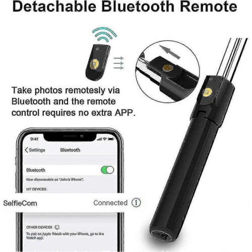 Bluetooth Selfie Stick Tripod with Remote Control, Rotation Selfie Stick With 1