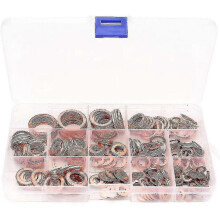 300pcs Copper Washer Flat Washers Copper Assortment Kit