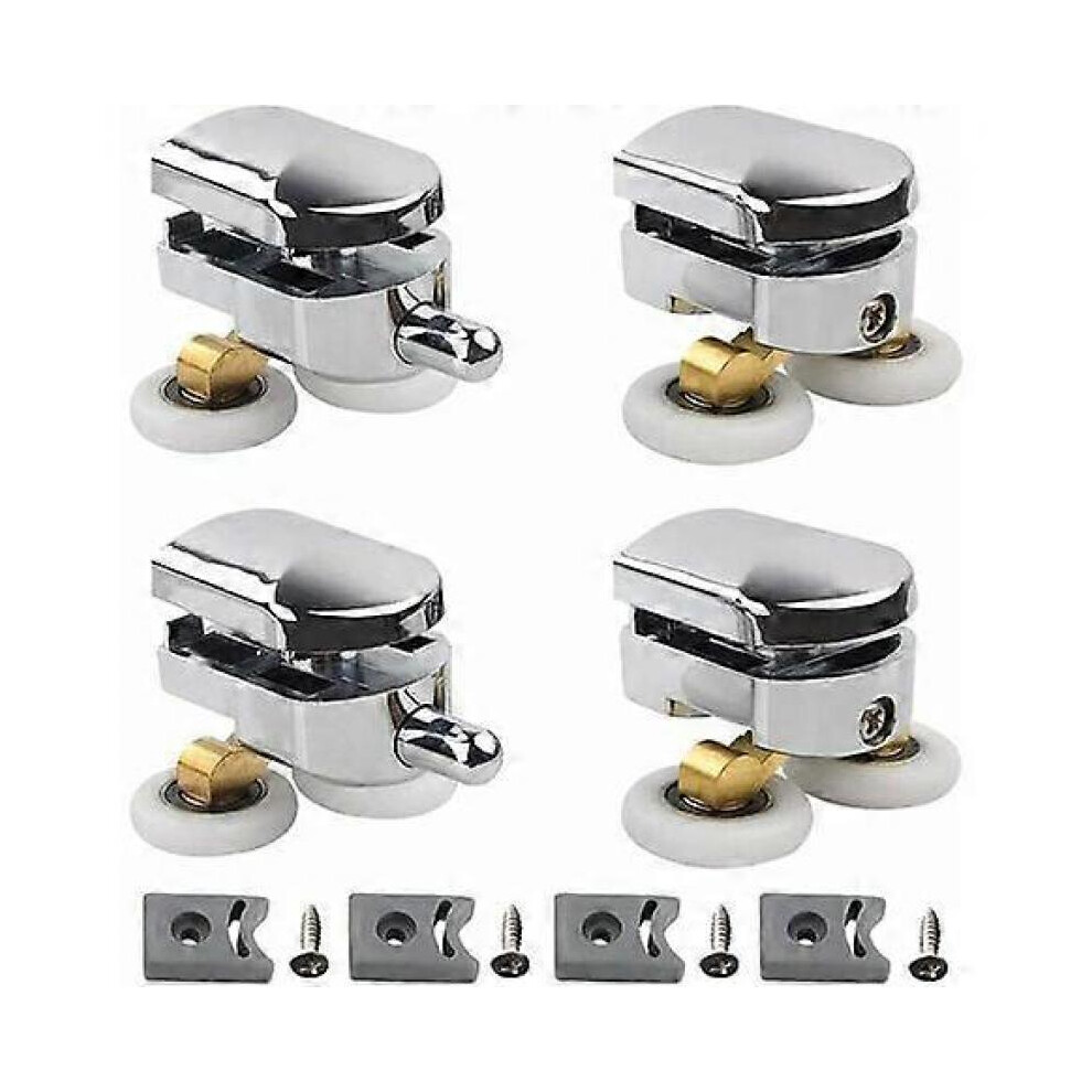 Double Castors - For Sliding Shower Doors, 2 Wheels, 23Mm Diameter Zinc Alloy Bathroom, Set Of 4 5004229885429