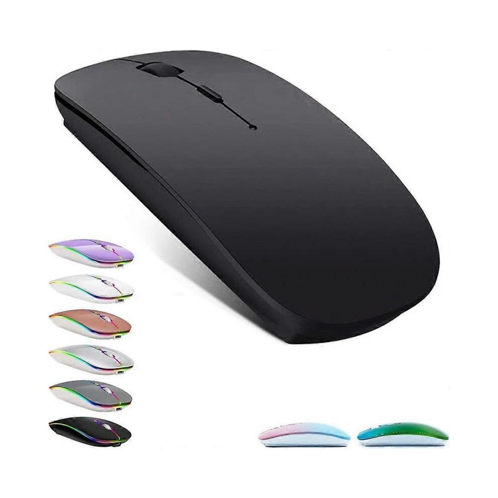 Rechargeable Bluetooth Mouse For Macbook Pro/Macbook Air/Ipad, Wireless Mouse For Laptop/Notebook/Pc/Chromebook (Black) Black 5004229885443