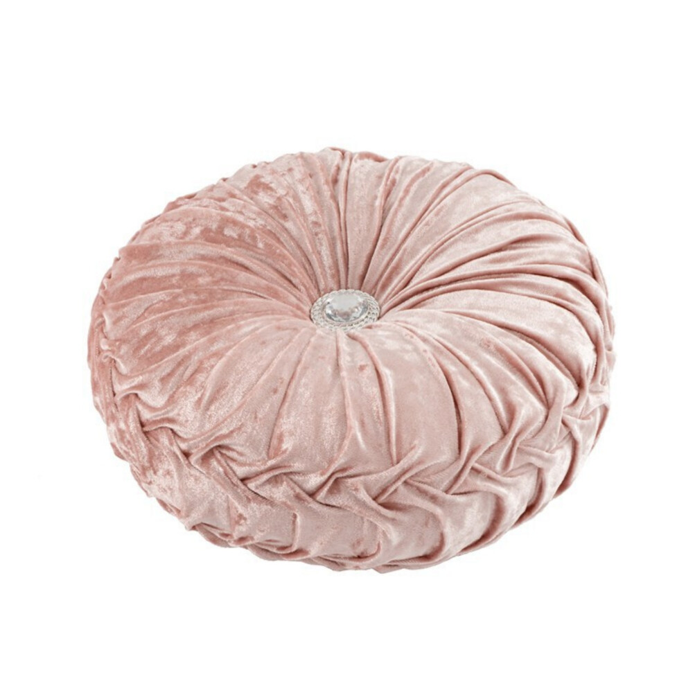 (Pink) Ancoree Velvet Pleated Round Pumpkin Throw Pillow Couch Cushion Floor Pillow For Sofa Chair Bed Car Home Decor Pink