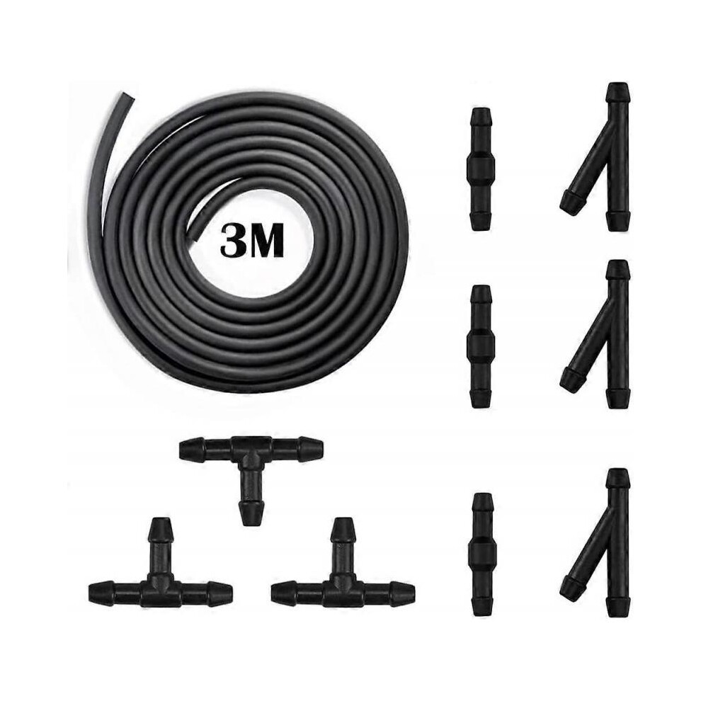 10-Piece Windshield Wiper Hose Kit, 3M Windshield Washer Fluid Hose, Windshield Wiper Nozzle Spray Washer Spray Hose 5004229885566