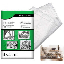 Dust Sheets, 4m x 4m Plastic Polythene Dust Sheet for Furniture Protection Decorating Home or Office5 Pack