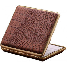 Leather Cigarette Case Ultra Thin Portable Men's Advanced Anti Pressure Cigarettes Box Can Hold 20