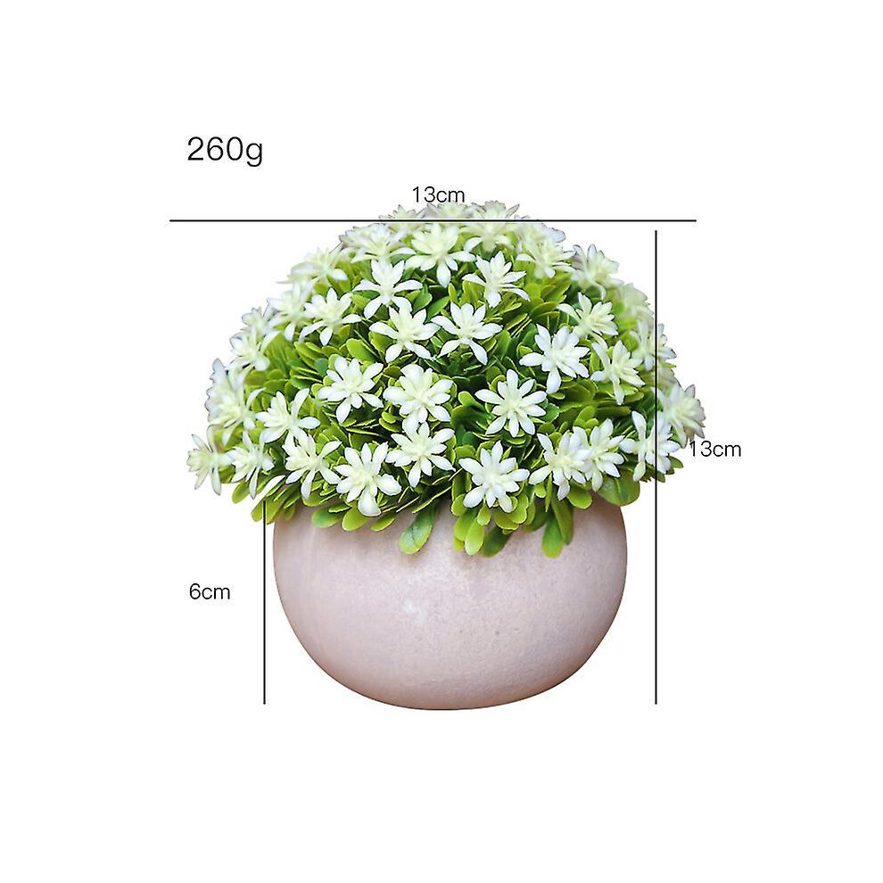 Artificial Potted Plant, Decorative Plastic Bonsai, Ideal for Desks and Balconies, Gypsophila with White Flowers