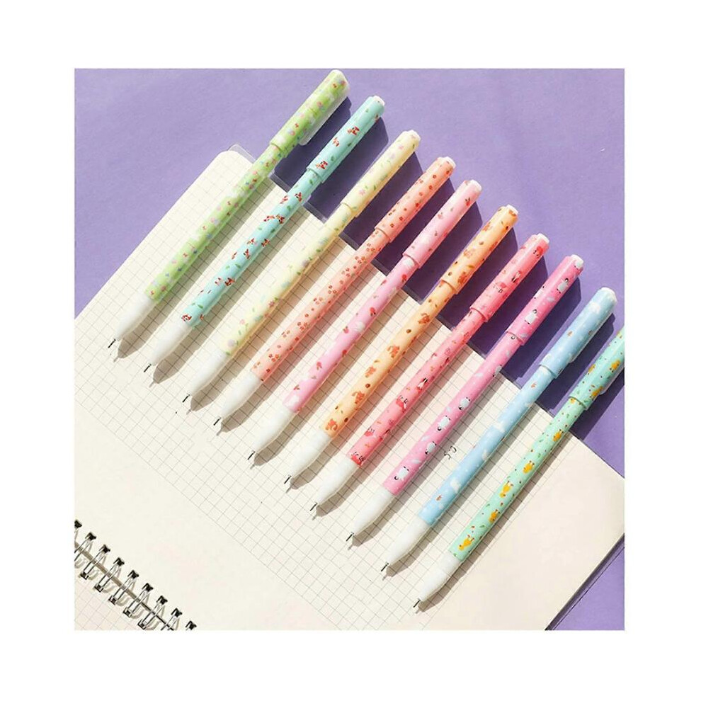 10 Pcs Fun Pens Cute Colorful Gel Ink Pen Set Toshine Multi Colored Pens Roller Ball Fine Point Pens 0.5 mm(happy animals)
