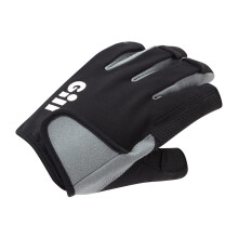 Gill Deckhand Sailing Gloves Short Finger with 3/4 Length Fingers - 50+ UV Sun Protection & Water Repellent - Black XL